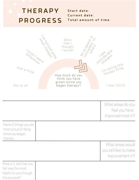 Therapy Progress Worksheet Etsy