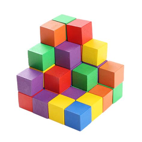 100 Pieces Wooden Cube Building Blocks JOYBLOX