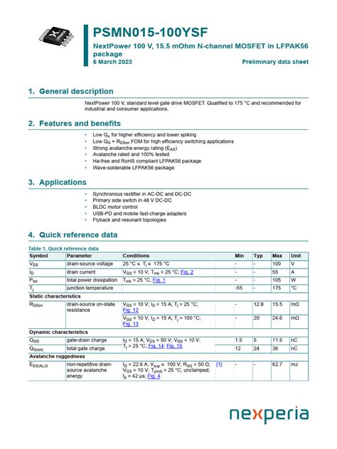 NEXPERIA | PDF | Field Effect Transistor | Mosfet