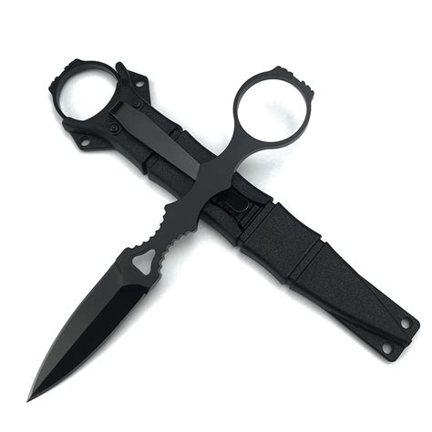 6 7in Socp Dagger Fixed Blade With Kydex Sheath And Pocket Clip 440c Steel Blade Black Handle