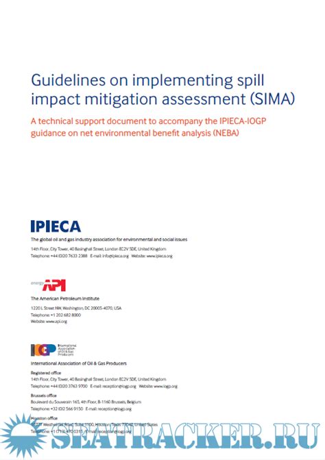 Ipieca Api Iogp Guidelines On Implementing Spill Impact Mitigation