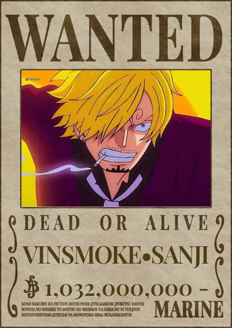 Recompensa do Sanji pôs wano Cartaz One piece personagens One piece