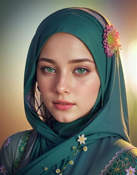 Premium Ai Image Beautiful Islamic Girl With A Beautiful Face With