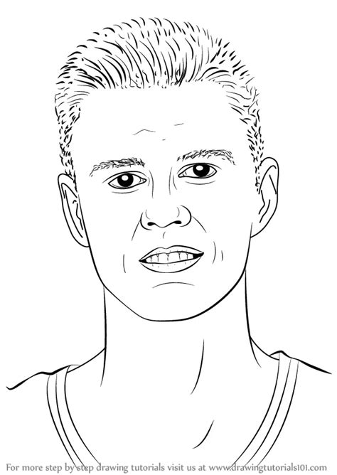 Step By Step How To Draw Kristaps Porzingis Drawingtutorials101 F72