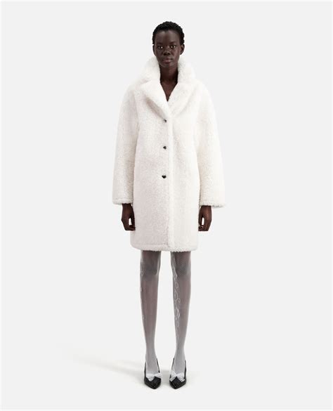 Long Ecru Faux Fur Coat The Kooples