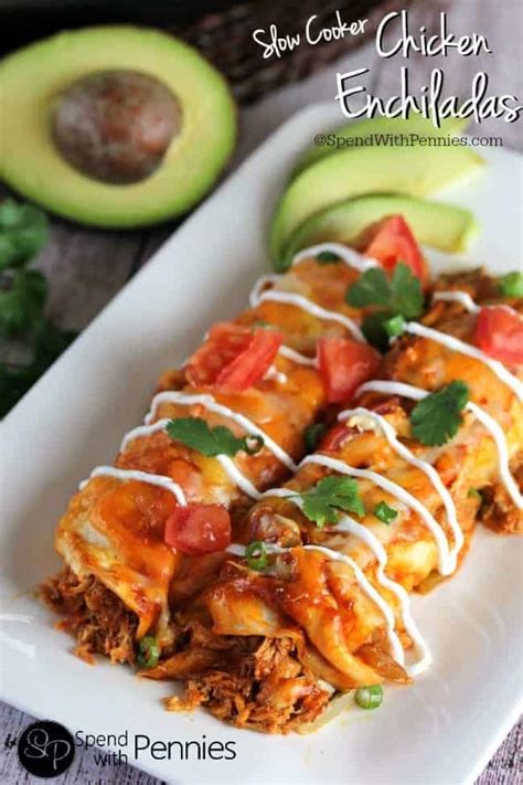 Easy Slow Cooker Chicken Enchiladas Spend With Pennies