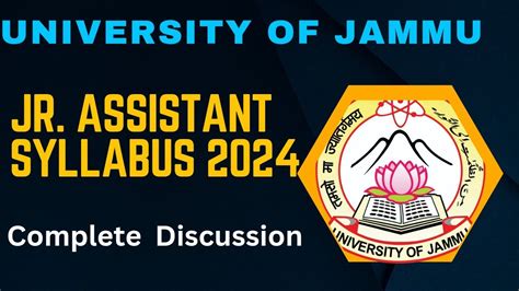 Jammu University Junior Assistant Syllabus 2024 University Of Jammu