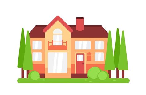 Premium Vector Simple House Isolated On White Background Suburban