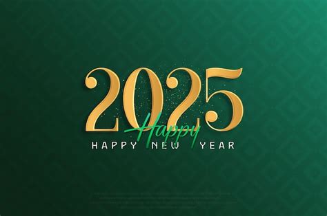 Premium Vector 2025 Happy New Year Green Shiny Background Vector