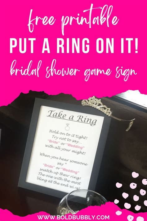 Put A Ring On It Bridal Shower Game Free Printable Put A Ring On It