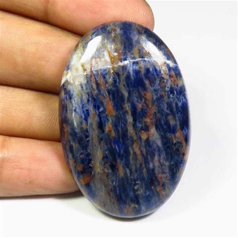 Sodalite Oval Smooth Cabochon X Mm Cts Natural Blue Sodalite