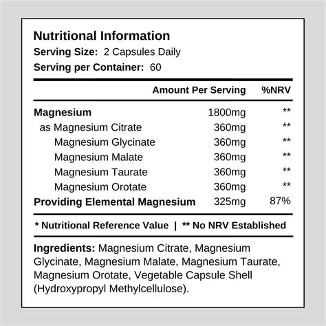 5 In 1 Magnesium Complex Citrate Glycinate Malate Taurate Orotate