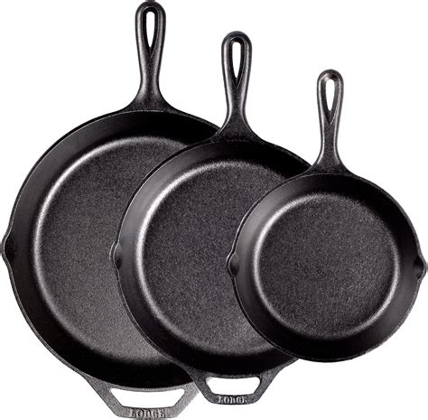 Amazon Jim Beam HEA Set Of 3 Pre Seasoned Cast Iron Skillets With