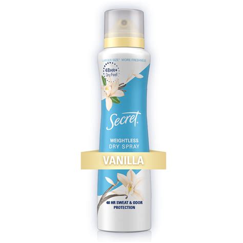 Secret Dry Spray Antiperspirant Deodorant Vanilla And Argan Oil 4 1oz