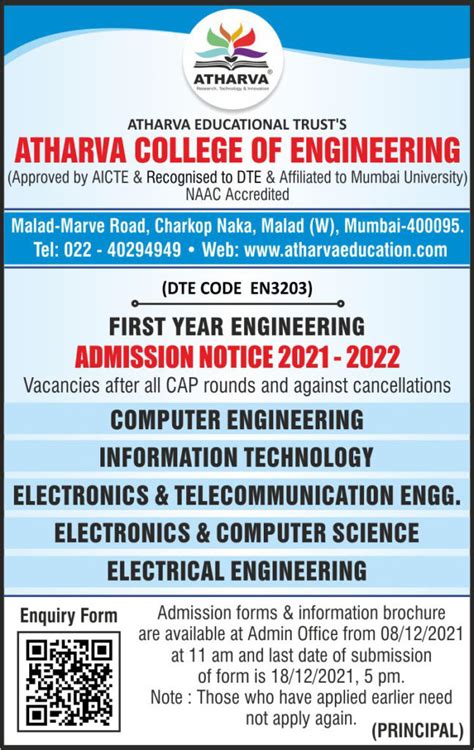 Admission Atharva College Of Engineering