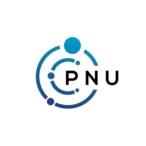 Pnu Letter Technology Logo Design On White Background Pnu Creative