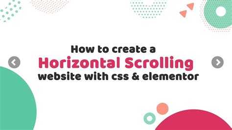 Create Horizontal Scrolling Website With Css Elementor Avro Youtube