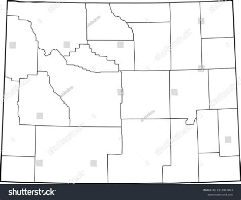 Wyoming Outline Map Counties Stock Vector Royalty Free 2118918023