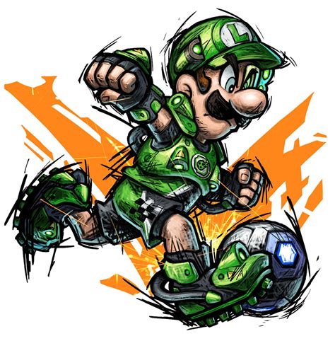 Luigi Art Mario Strikers Battle League Art Gallery