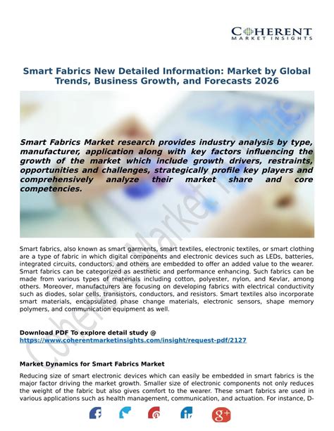 Ppt Smart Fabrics New Detailed Information Market By Global Trends