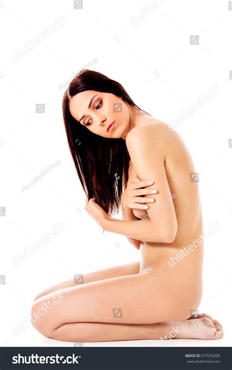 Nude Woman Kneeling On Floor Stock Photo 677570305 Shutterstock