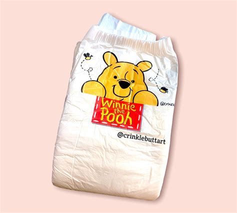 Abdl Diaper With Vinyl Sticker Winnie The Pooh” Cba