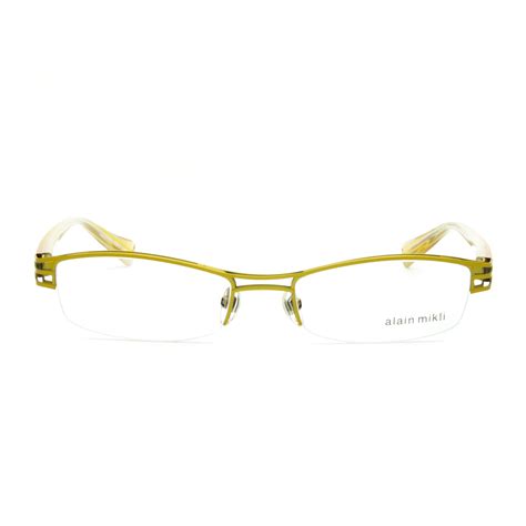 Alain Mikli Al 1106 Womens Eyeglasses M00m Yellow Frame Demo Prescription Lenses Ebay