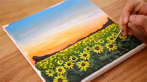 Sunflower Field Painting Easy | Best Flower Site