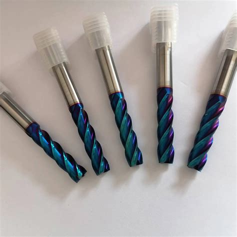 Hrc Tungsten Carbide End Mill With Blue Naco Coating China