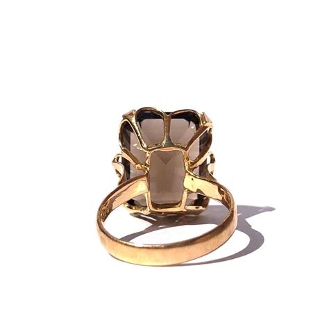 Antique Smokey Quartz And 18 Carat Gold Cocktail Ring For Sale At 1stdibs