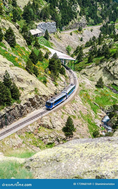 Cremallera De Nuria Railway in Vall De Nuria, Pyrenees, Girona ...