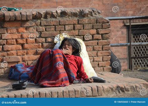 Poor Nepalese Girl On The Street In A Himalayan Village Nepal