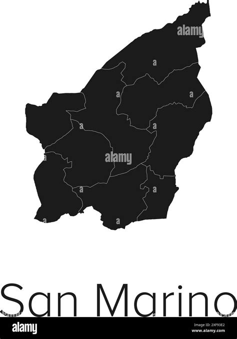 San Marino Map Vector Illustration Silhouette Outline San Marino