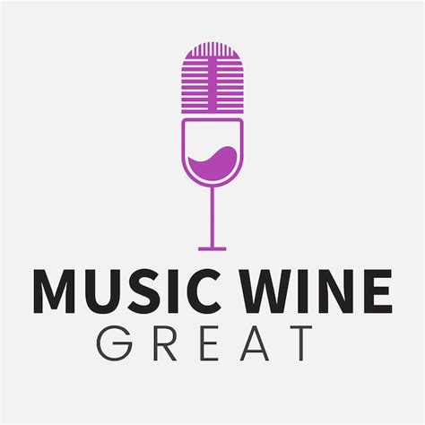 Premium Vector | Wine music logo template