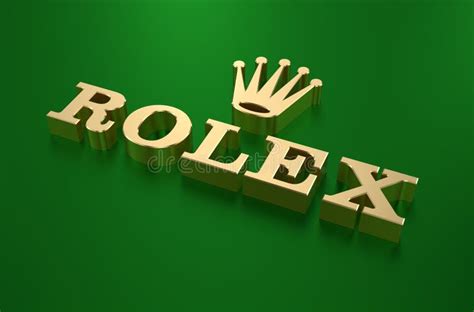 Gold Rolex Logo 3d Illustration Isometric View Stock Illustration