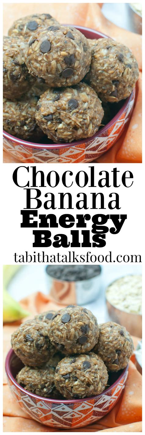 No Bake Chocolate Banana Energy Balls - Tabitha Talks Food