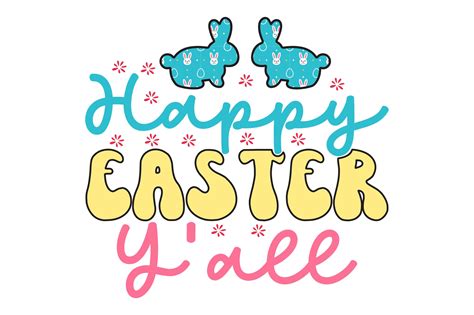 Happy Easter Y All Retro Easter SVG Graphic By Crafted Wonders