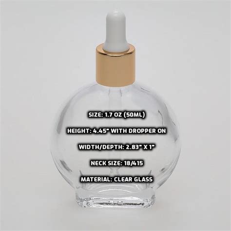 BulkPerfumeBottles 1 7 Oz 50ml Watch Shaped Clear Glass Bottle