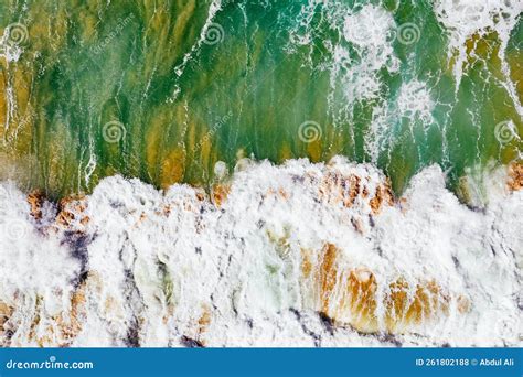 Aerial view of ocean waves stock photo. Image of water - 261802188