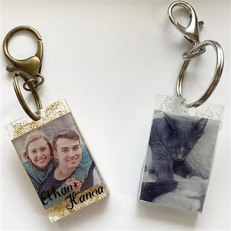 UV Resin Personalized Photo Keychain Custom Resin Photo Etsy