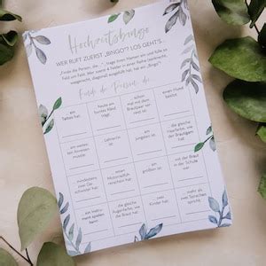 Hochzeitsbingo Set Finde Den Gast Lustiges Bingo Etsy De