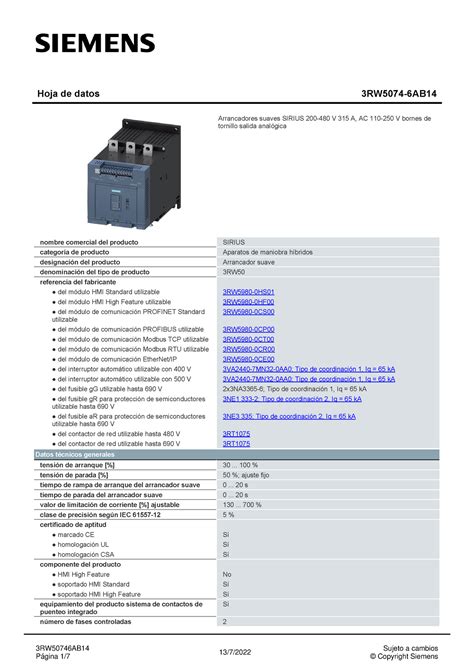 Rw Ab Datasheet Es Hoja De Datos Rw Ab Arrancadores