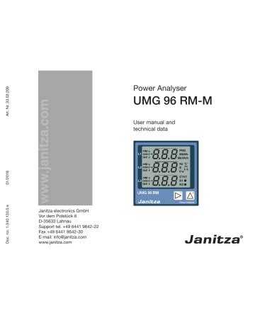 Janitza Umg Rm M User Manual And Technical Data Manualzz