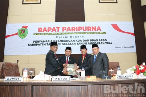 Bupati Tapsel Sampaikan Rancangan Kua Ppas Tahun Anggaran