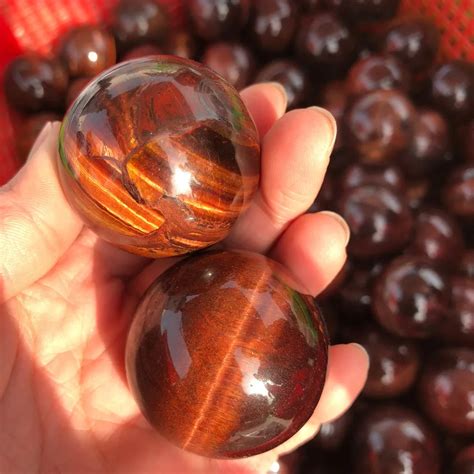 2 Natural Red Tiger Eye Stone Sphere Aroud 40mm Crystal Sphere Healing