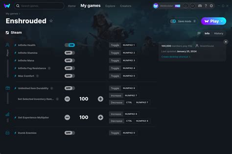 Enshrouded Cheats And Trainer For Steam Trainers WeMod Community