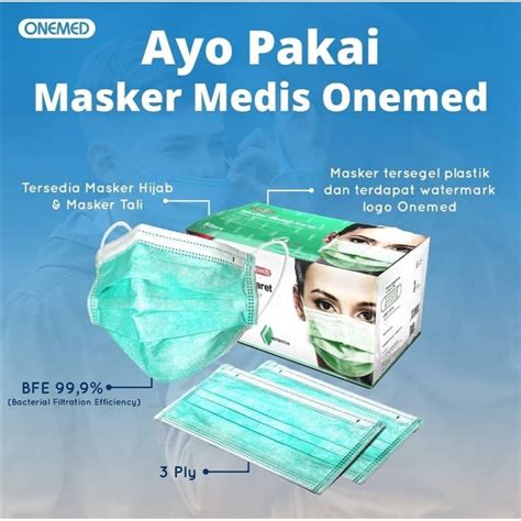 Jual Masker Earloop Onemed Medis Kesehatan Surgical Ply Isi Pcs