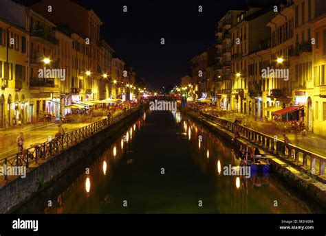 Navigli: popular district of Milan, Italy, the center of nightlife in ...