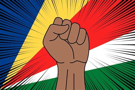 Premium Vector Human Fist Clenched Symbol On Flag Of Seychelles