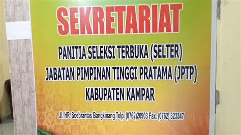 Hasil Seleksi Administrasi Penjabat Lulus Selter Jptp Di Kampar